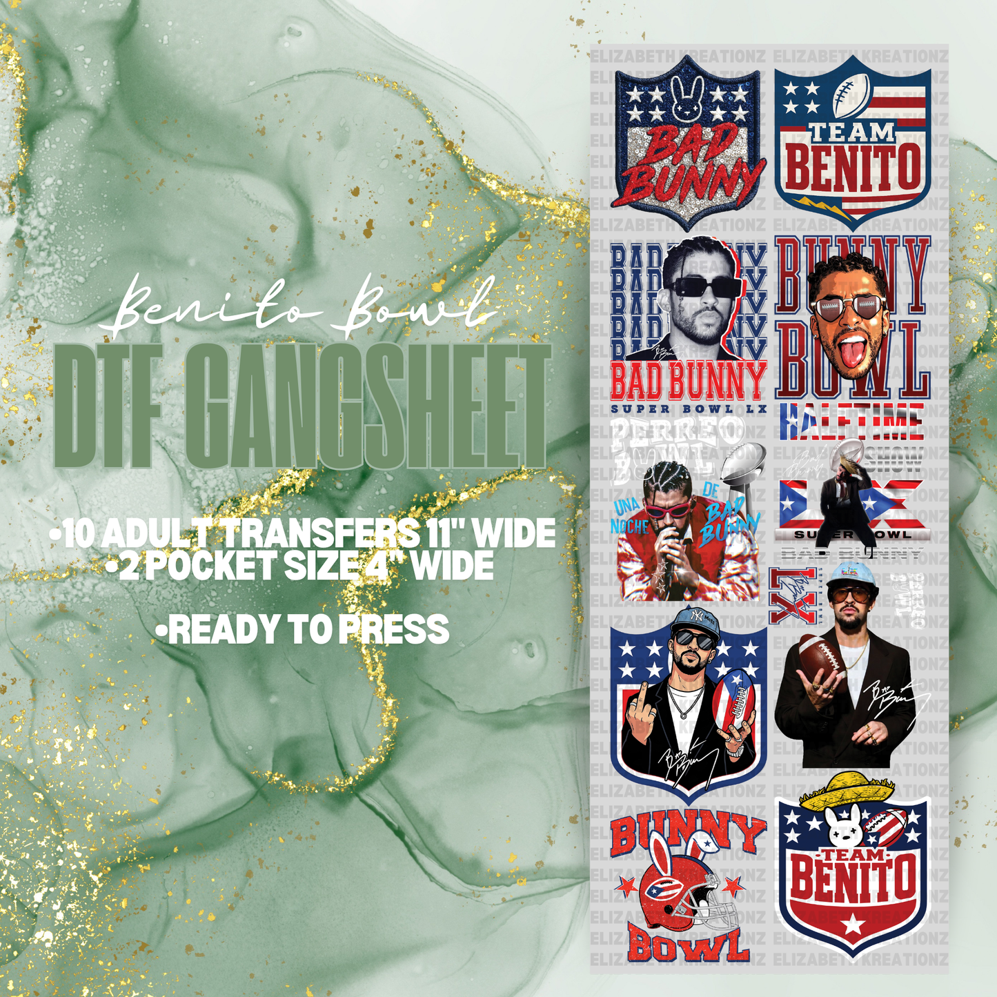 BENITO BOWL PREMADE GANGSHEET