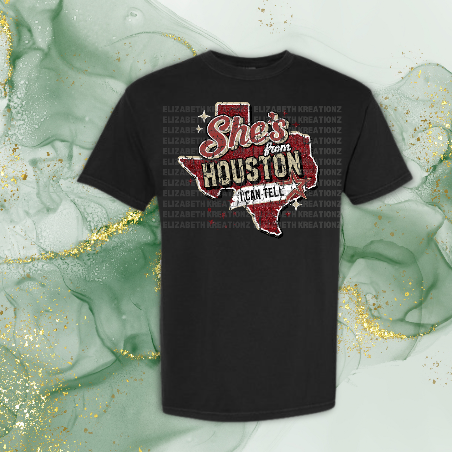 SHES FROM HOUSTON CRACKED SHIRT