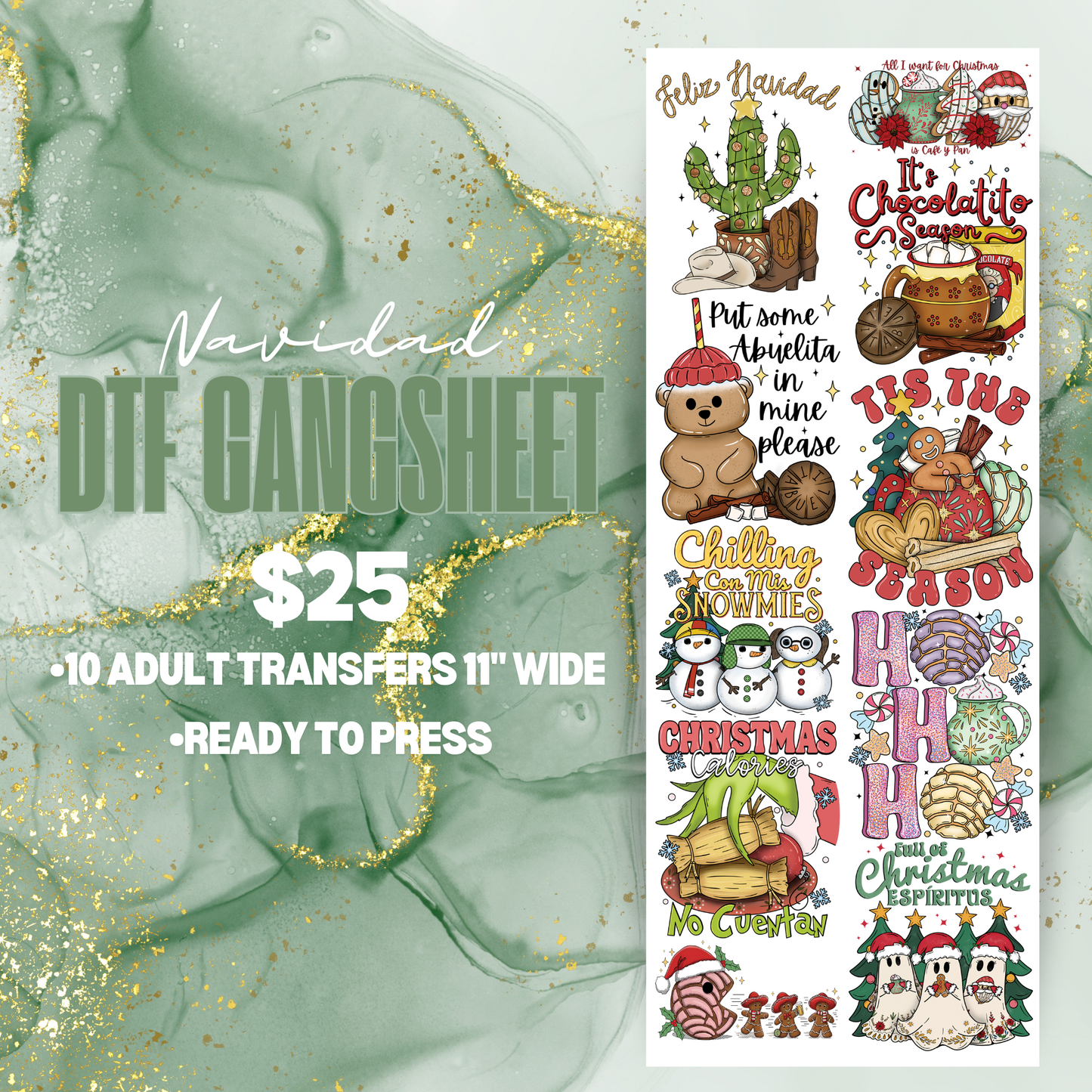 NAVIDAD PREMADE GANGSHEET