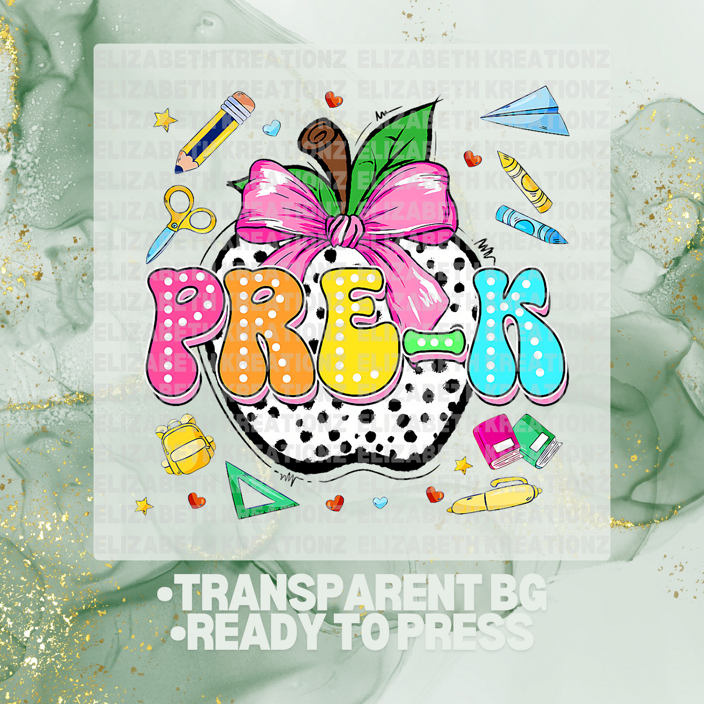 PRE-K APPLE DTF TRANSFER