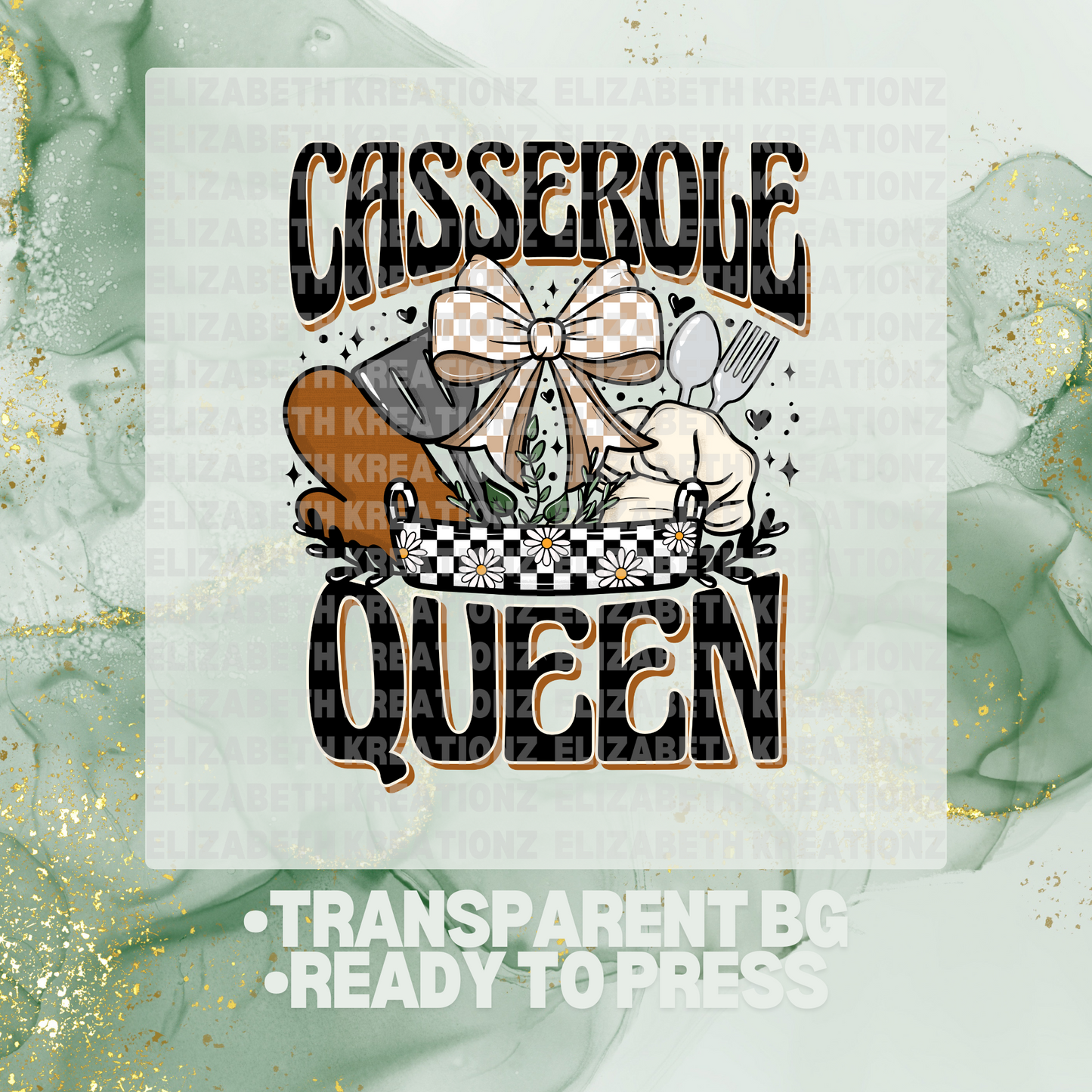 CASSEROLE QUEEN DTF TRANSFER