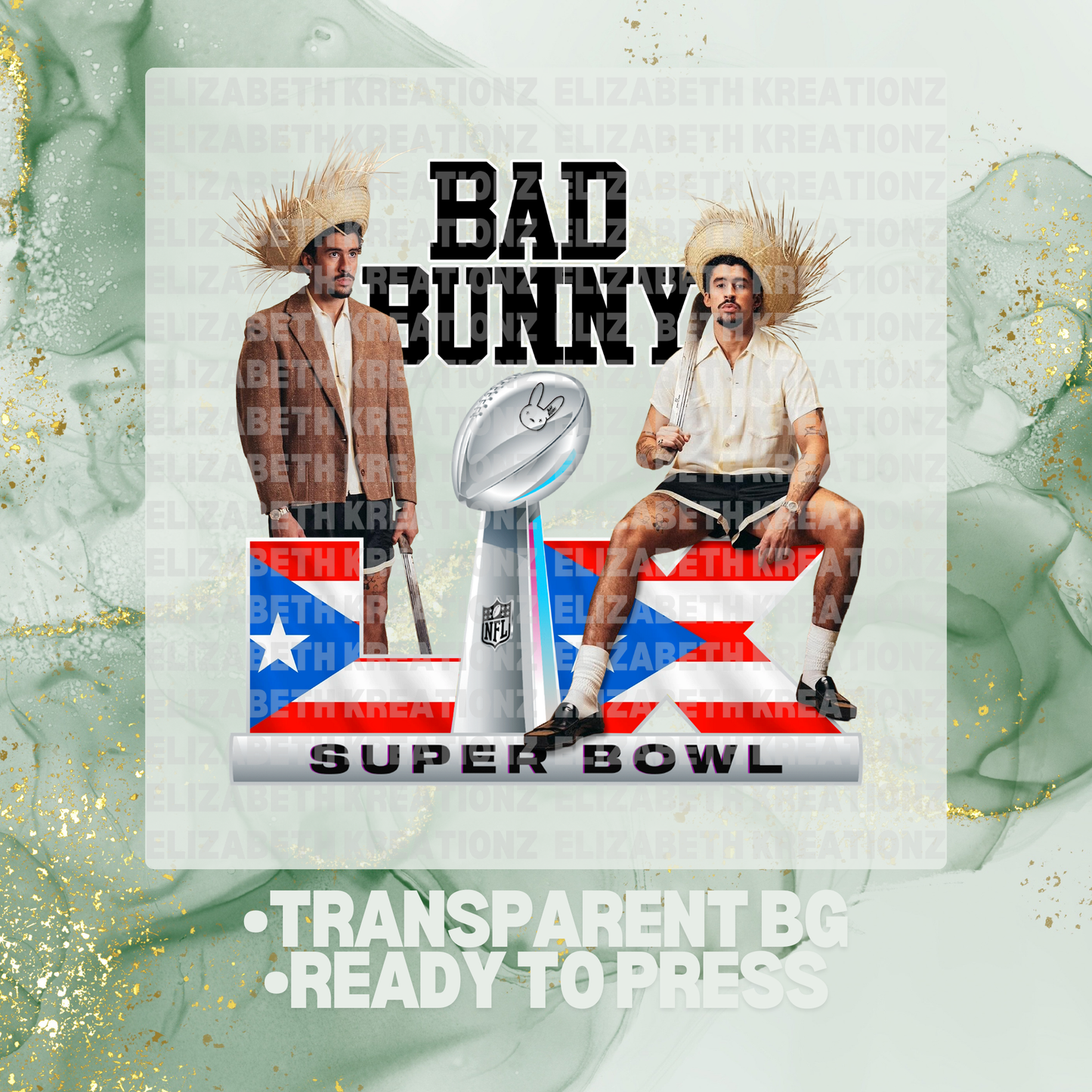 BAD BUNNY SUPER BOWL DTF TRANSFER