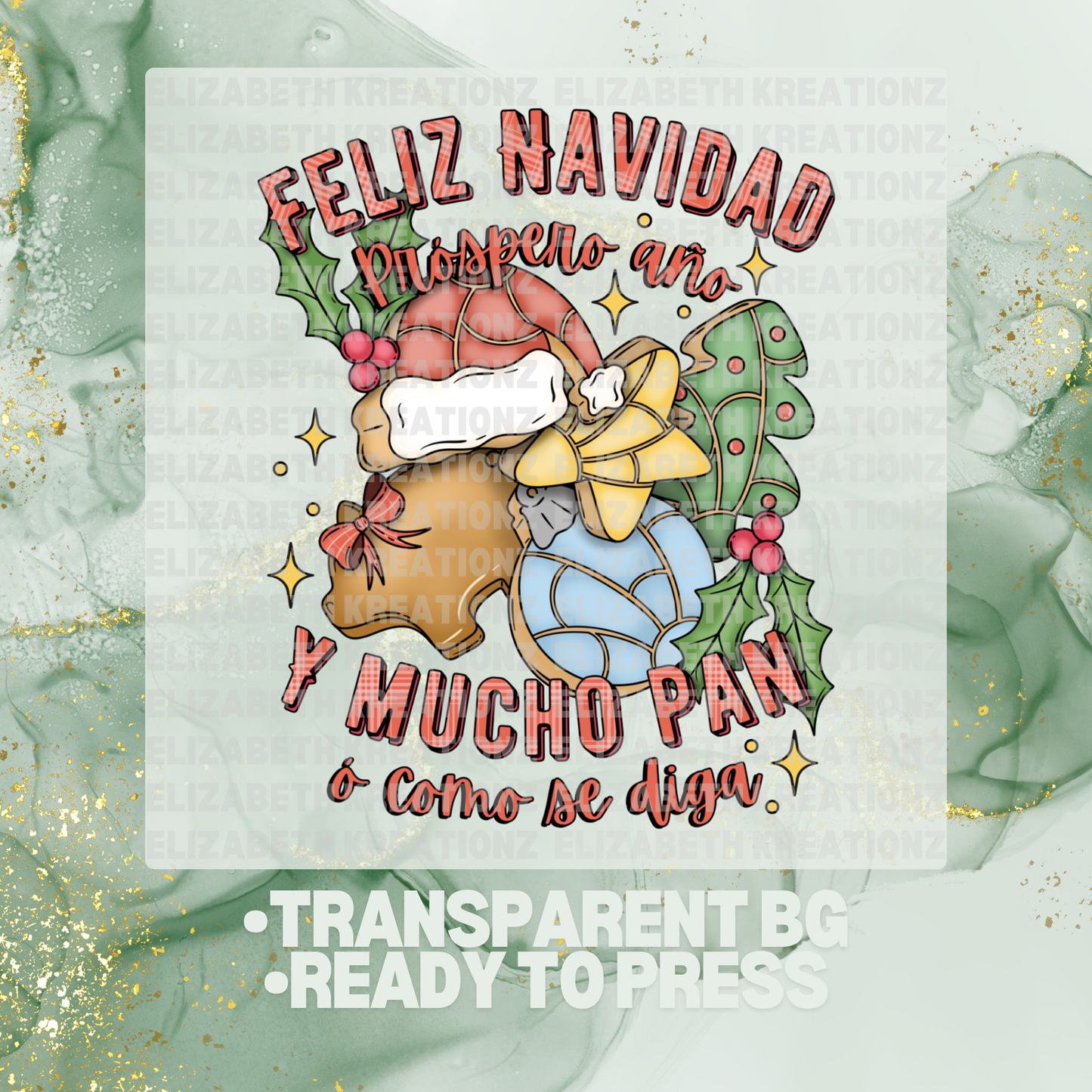 FELIZ NAVIDAD Y PROSPERO ANO DTF TRANSFER