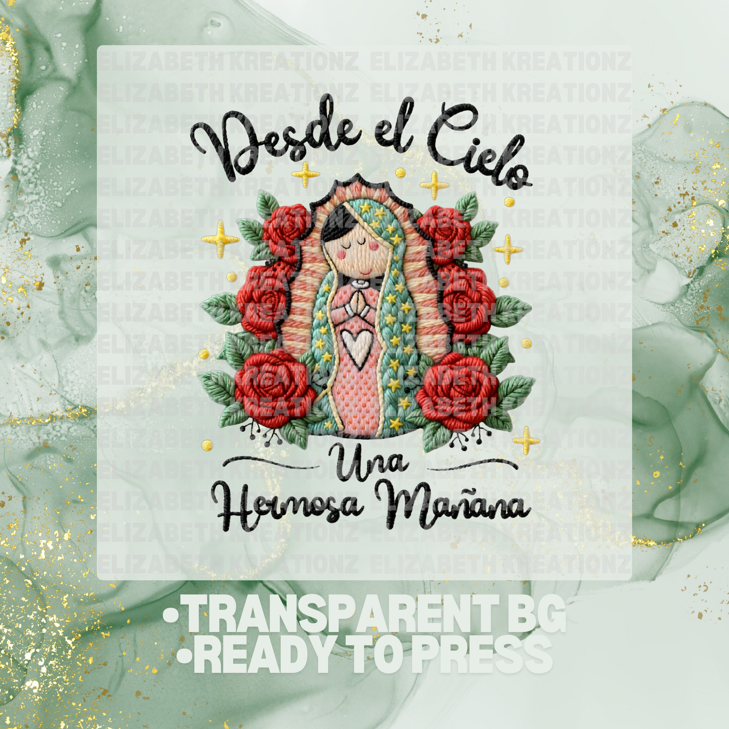 VIRGENCITA FAUX YARN DTF TRANSFER