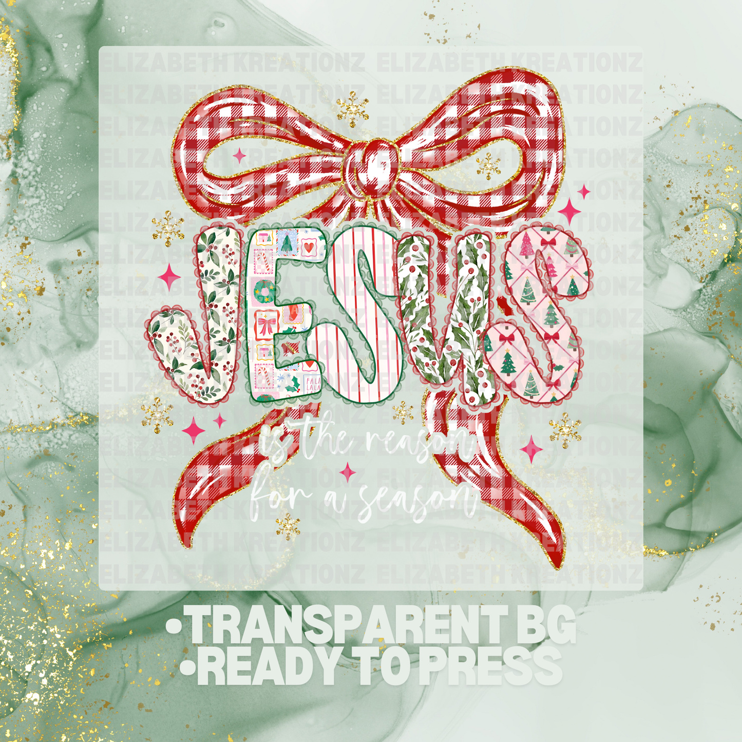 JESUS PLAID DTF TRANSFER