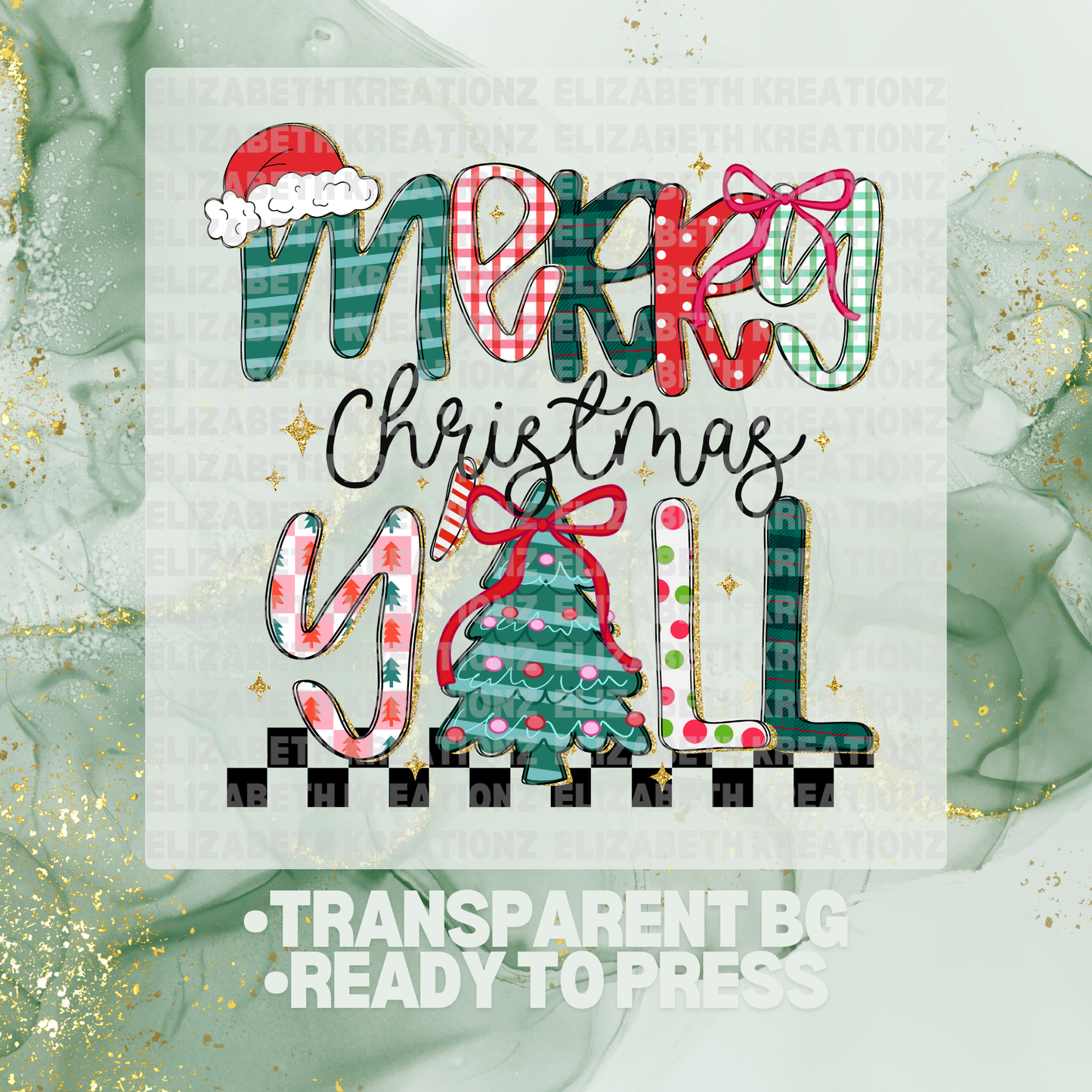 MERRY CHRISTMAS YALL DTF TRANSFER