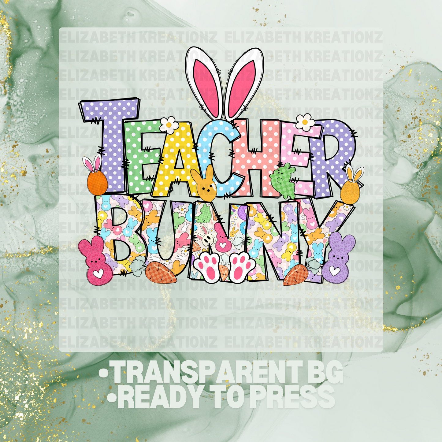 TEACHER BUNNY DTF TRANSFER
