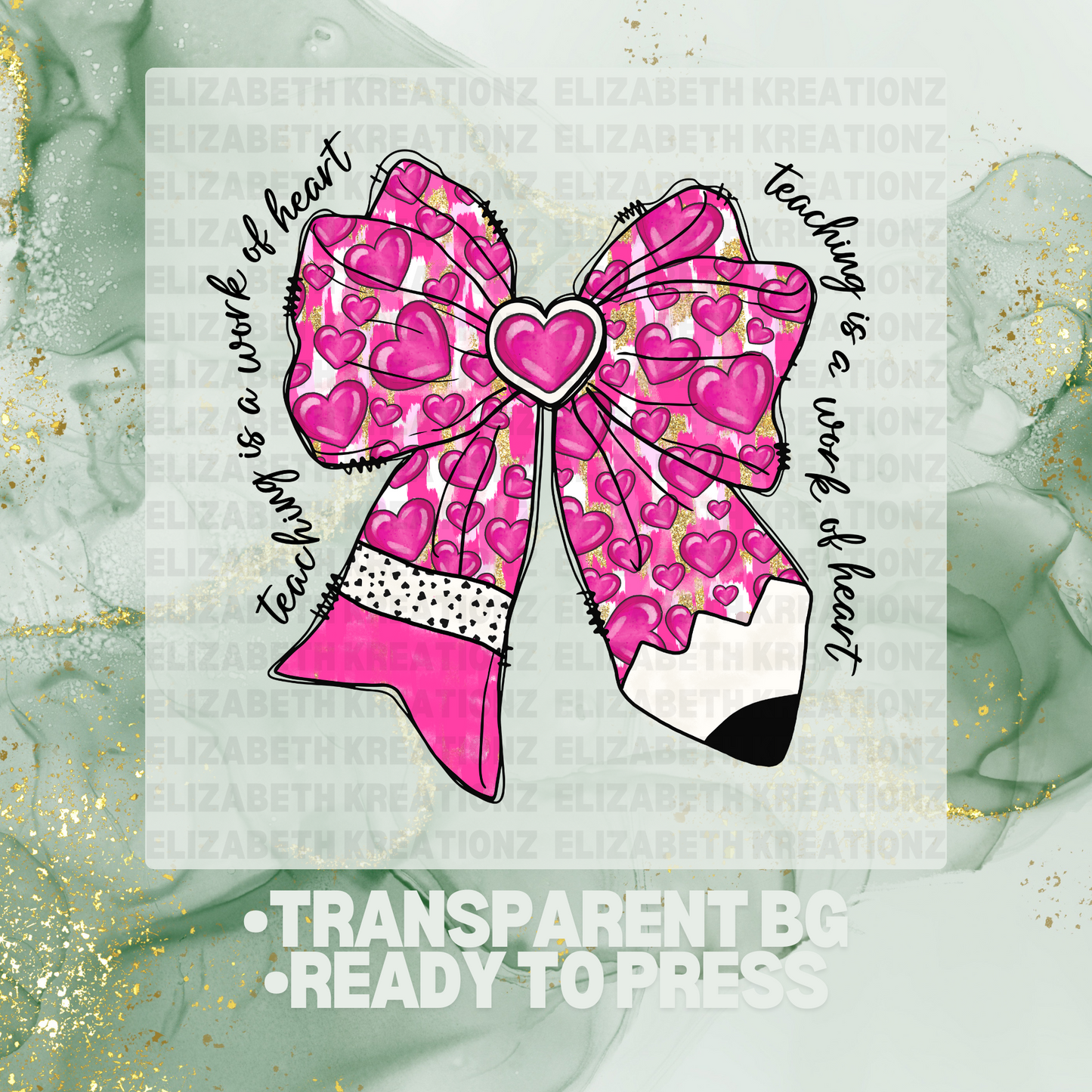 TEACHING PENCIL BOW DTF TRANSFER