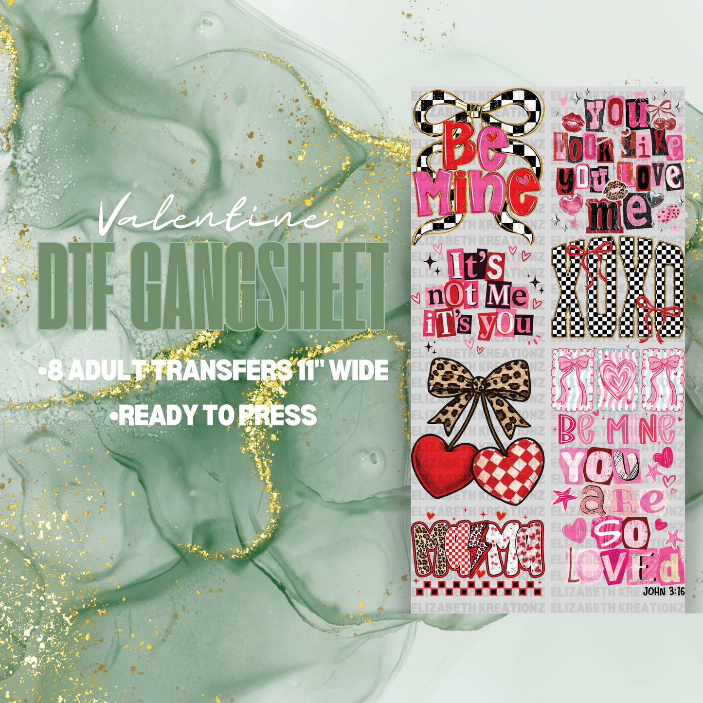 VALENTINE PREMADE GANGSHEET