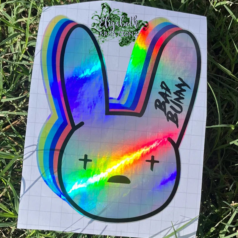 BAD BUNNY HOLOGRAPHIC CAR DECAL