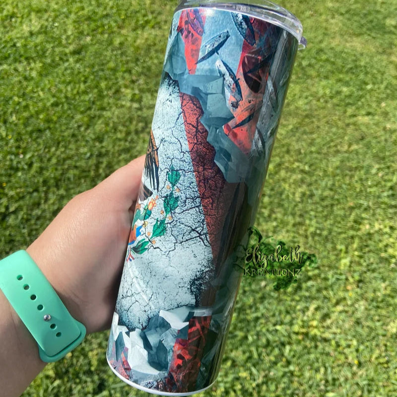 MEXICAN AMERICAN FLAG TUMBLER