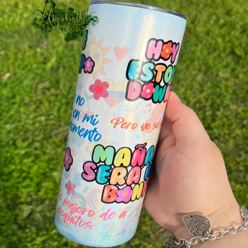 MIENTRAS ME CURO DEL CORAZÓN HOLOGRAPHIC TUMBLER