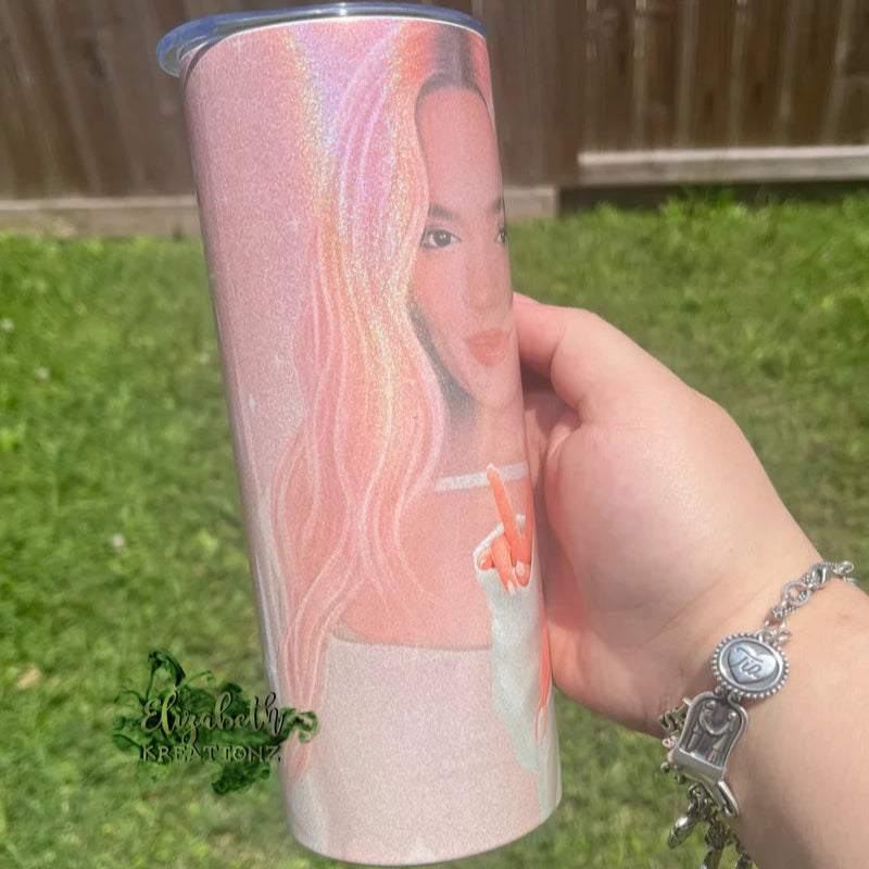 MSB KAROL G PINK HOLOGRAPHIC TUMBLER