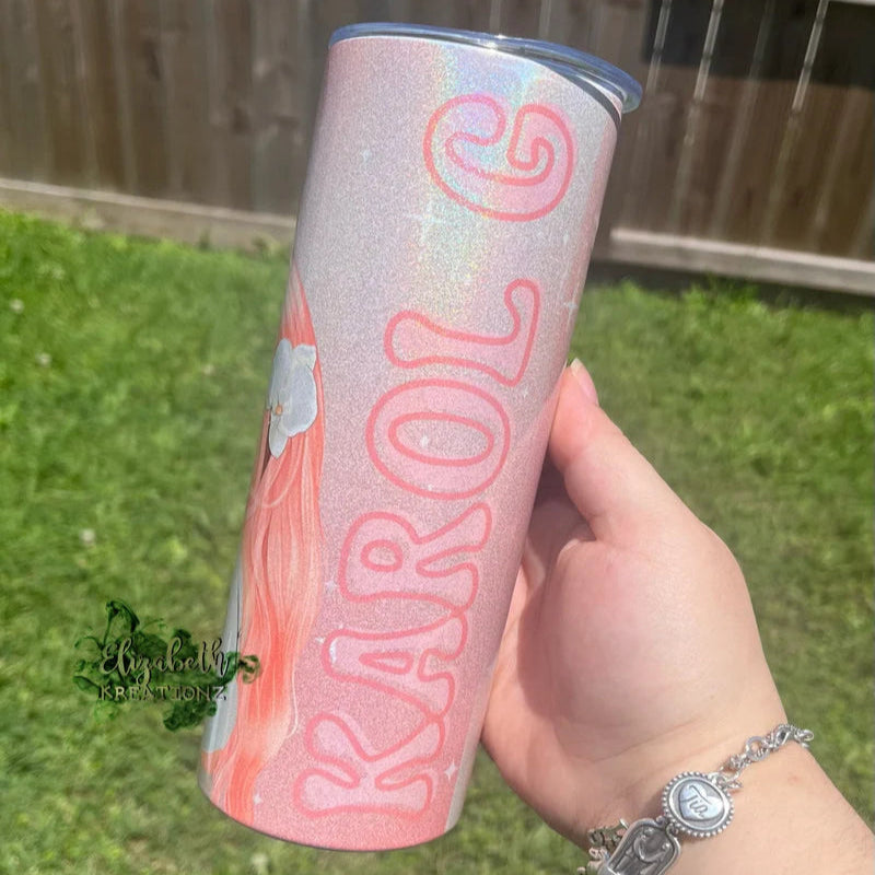 MSB KAROL G PINK HOLOGRAPHIC TUMBLER
