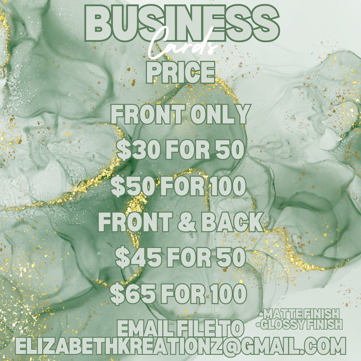 BUSINESS CARDS - MATTE | GLOSSY FINISH