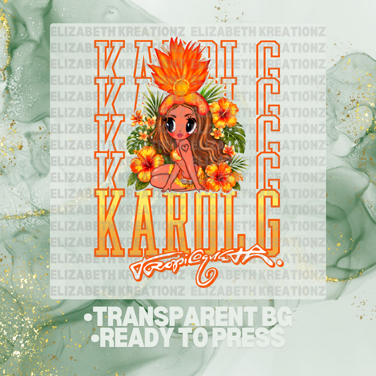 KAROL G DOLL TROPICOQUETA DTF TRANSFER
