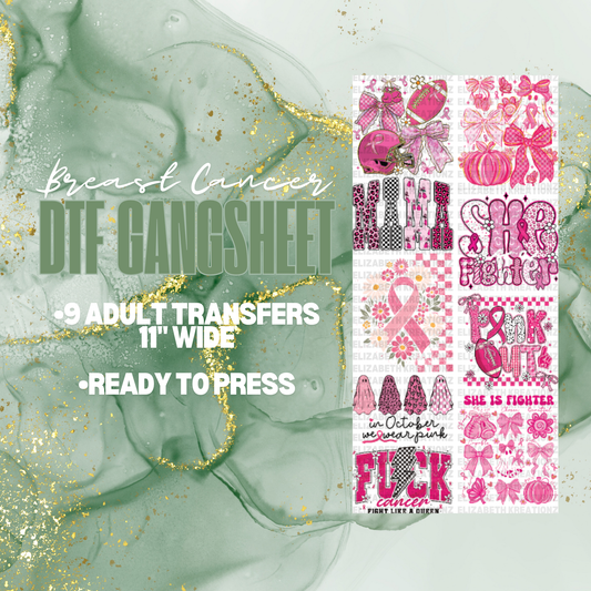 BREAST CANCER AWARENESS PREMADE GANGSHEET