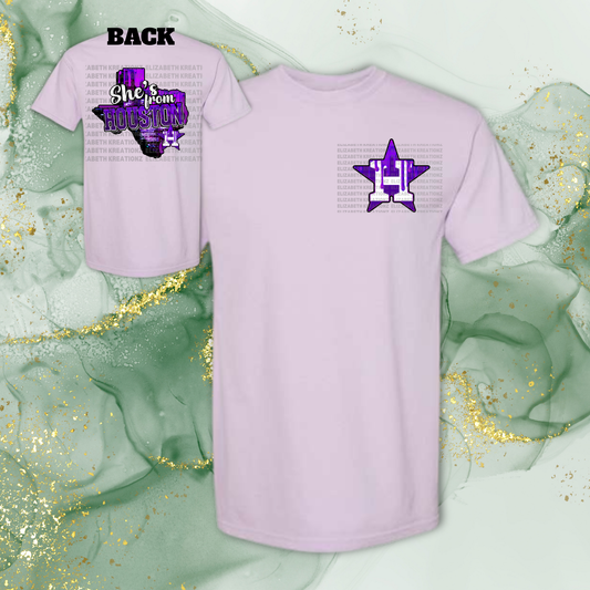 SHES FROM HOUSTON PURPLE SHIRT