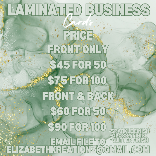 LAMINATED BUSINESS CARDS - GLOSSY | SPARKLE | GLITTER FINISH