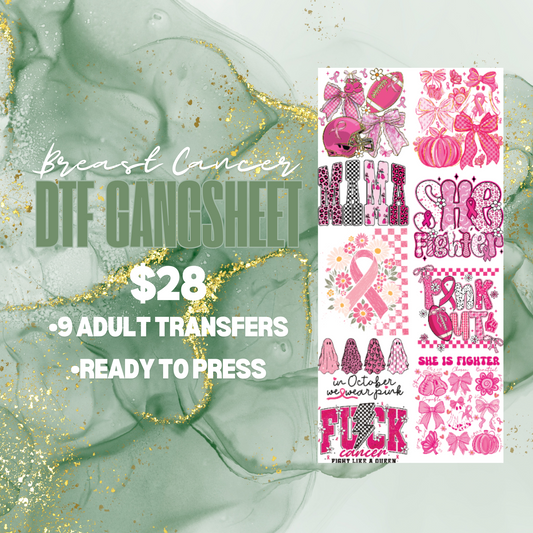 BREAST CANCER AWARENESS PREMADE GANGSHEET