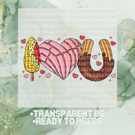 I LOVE YOU DTF TRANSFER