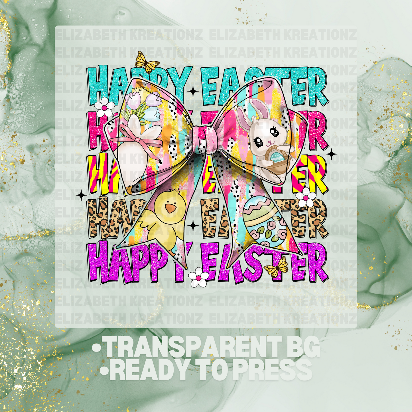 HAPPY EASTER BOW DTF TRANSFER