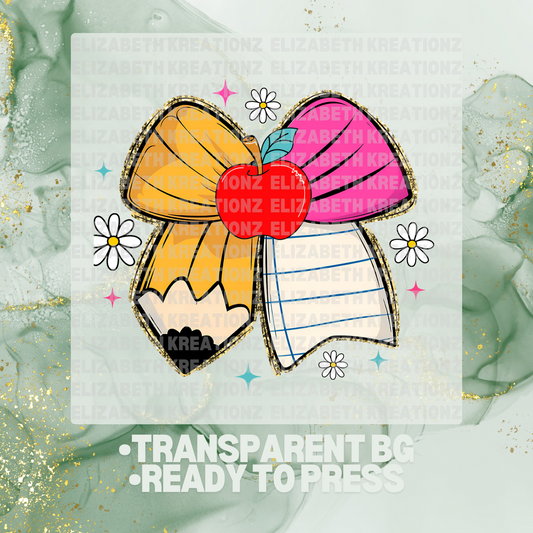 TEACHER COQUETTE BOW DTF TRANSFER