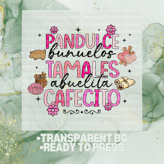 PAN DULCE TAMALES CAFECITO DTF TRANSFER