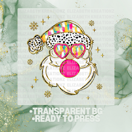 SANTA BUBBLE GUM DTF TRANSFER