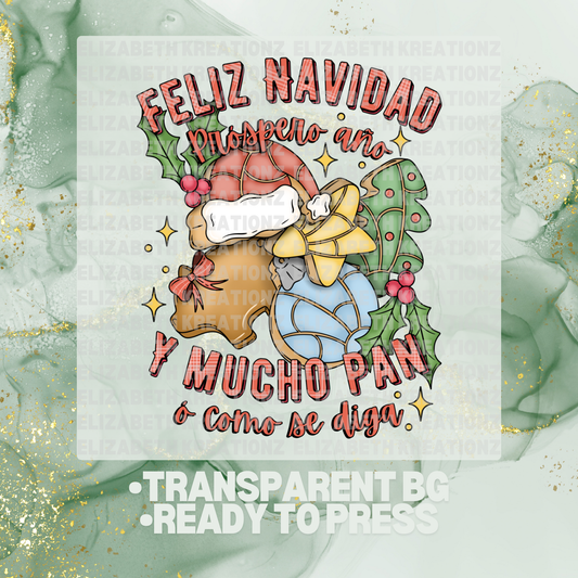 FELIZ NAVIDAD Y PROSPERO ANO DTF TRANSFER
