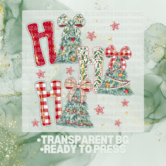 HO HO HO PLAID DTF TRANSFER