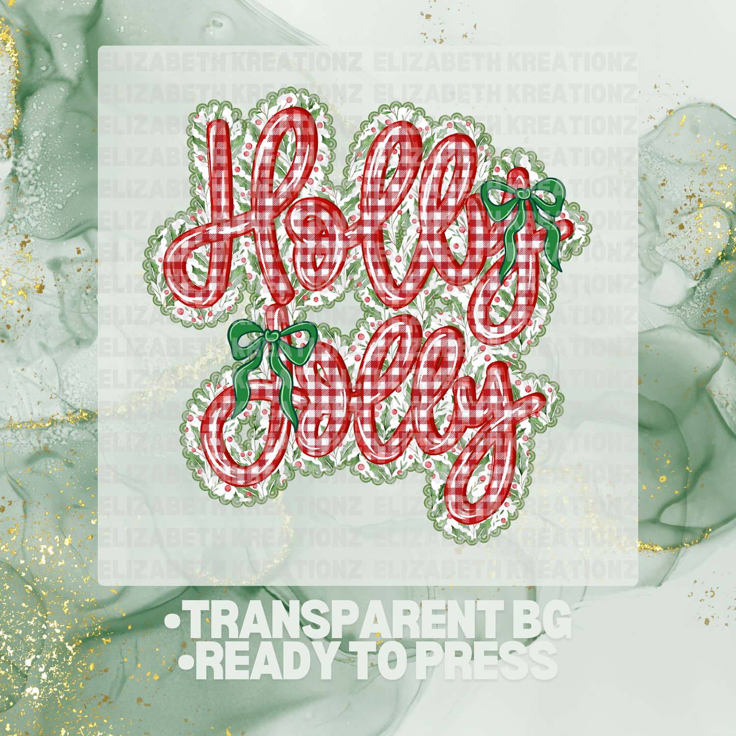 HOLLY JOLLY PLAID DTF TRANSFER