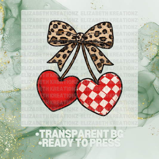CHERRY HEARTS DTF TRANSFER
