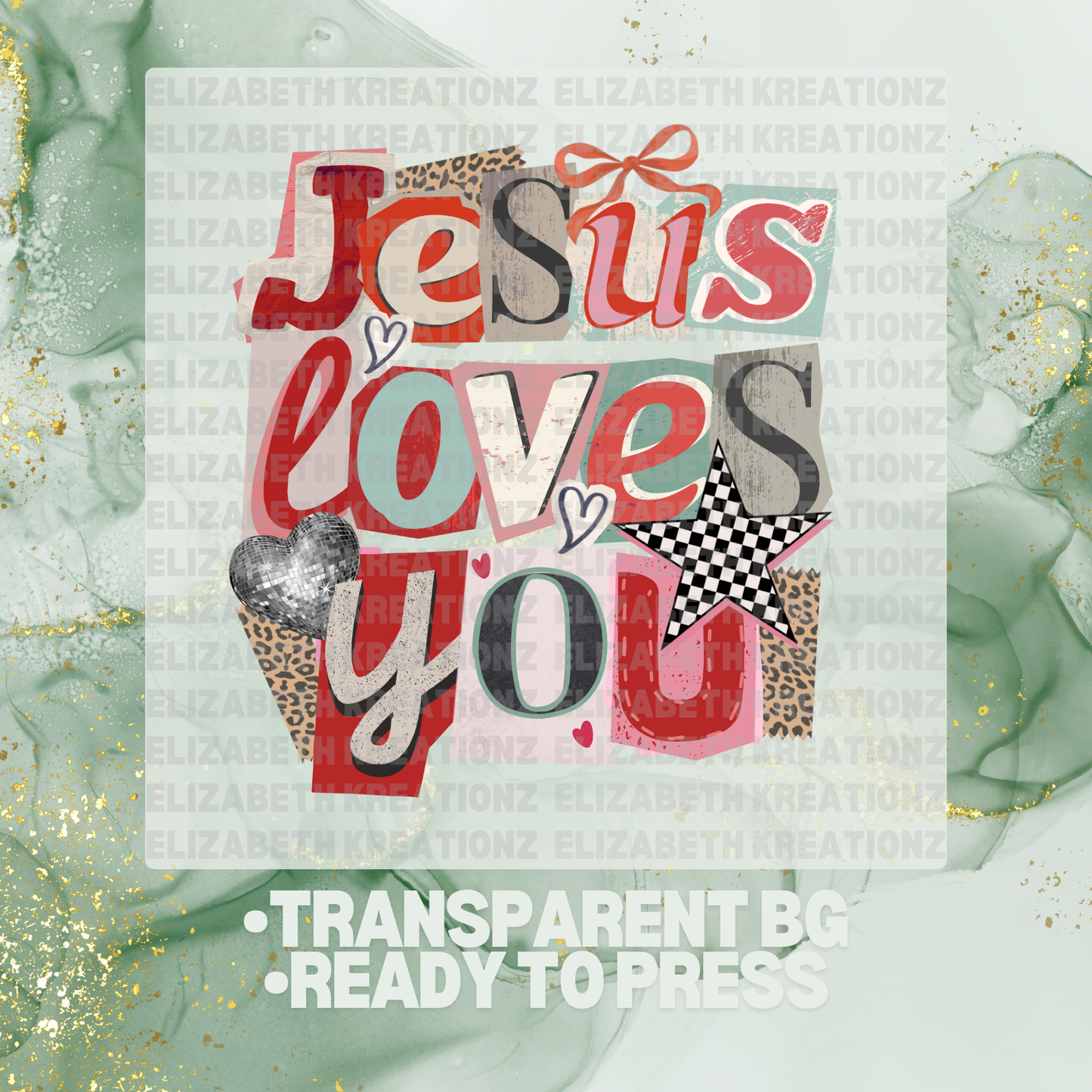 JESUS LOVES YOU DTF TRANSFER