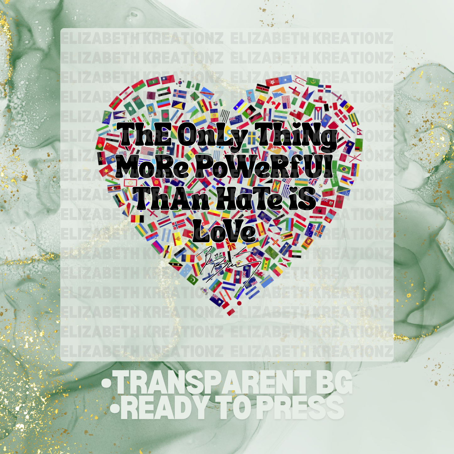 AMERICA, LOVE IS POWERFUL DTF TRANSFER