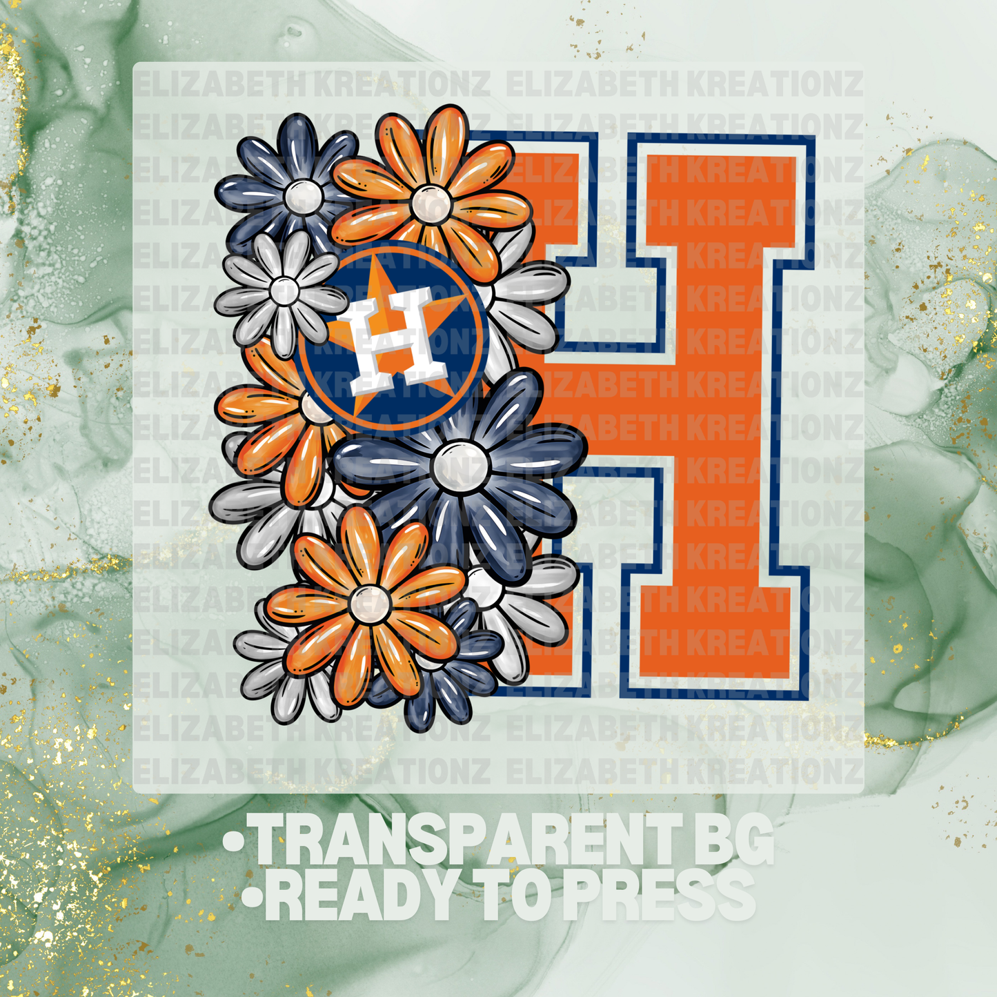 H FLORAL DTF TRANSFER