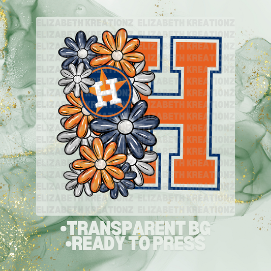 H FLORAL DTF TRANSFER