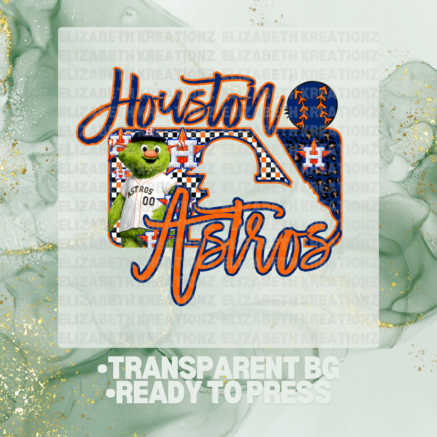 HOUSTON RETRO MASCOT DTF TRANSFER