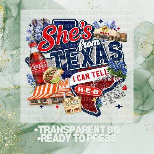 SHES FROM TX CC DTF TRANSFER
