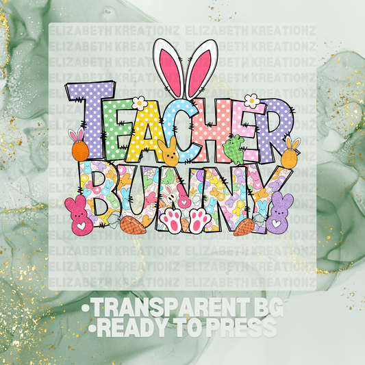 TEACHER BUNNY DTF TRANSFER