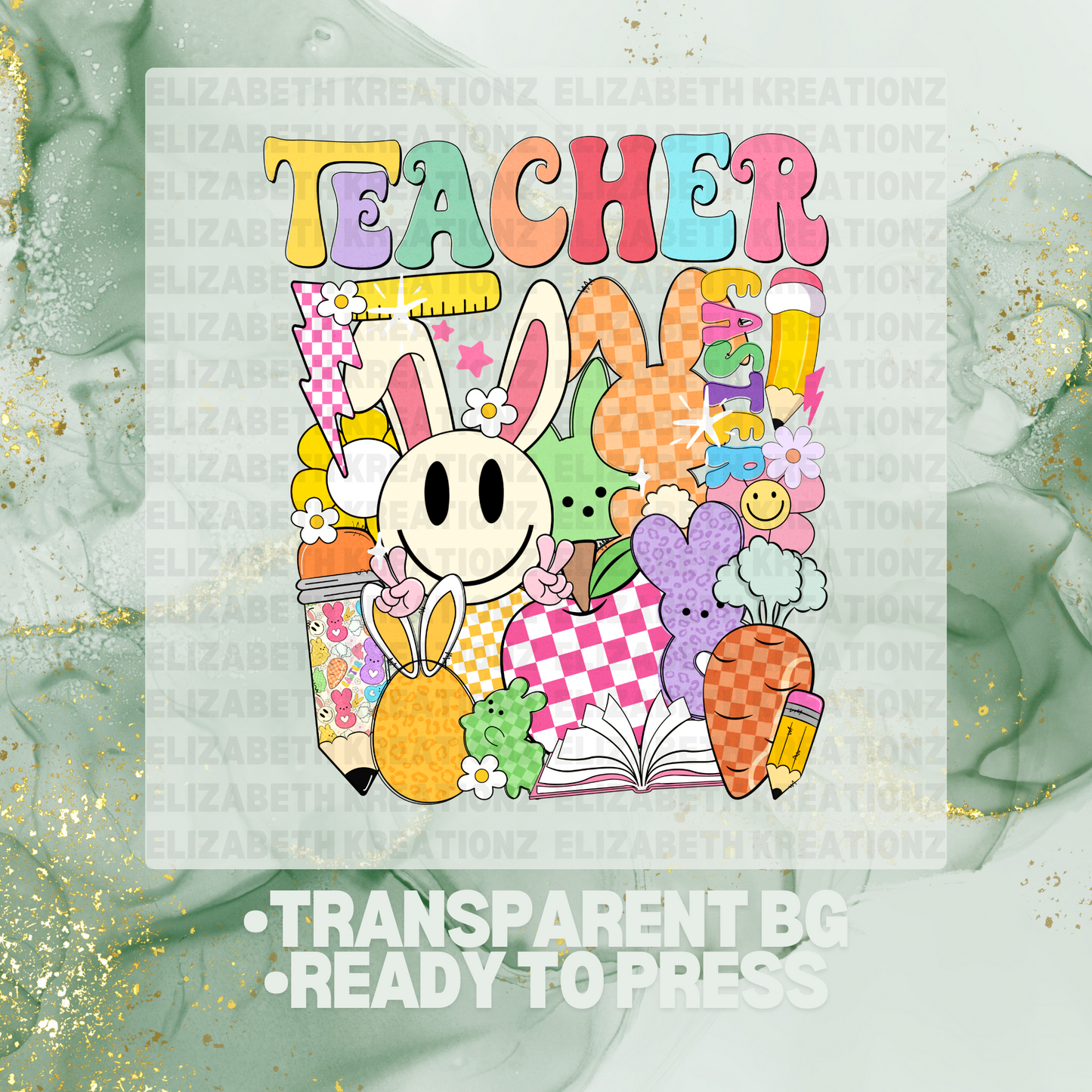 RETRO EASTER TEACHER DTF TRANSFER