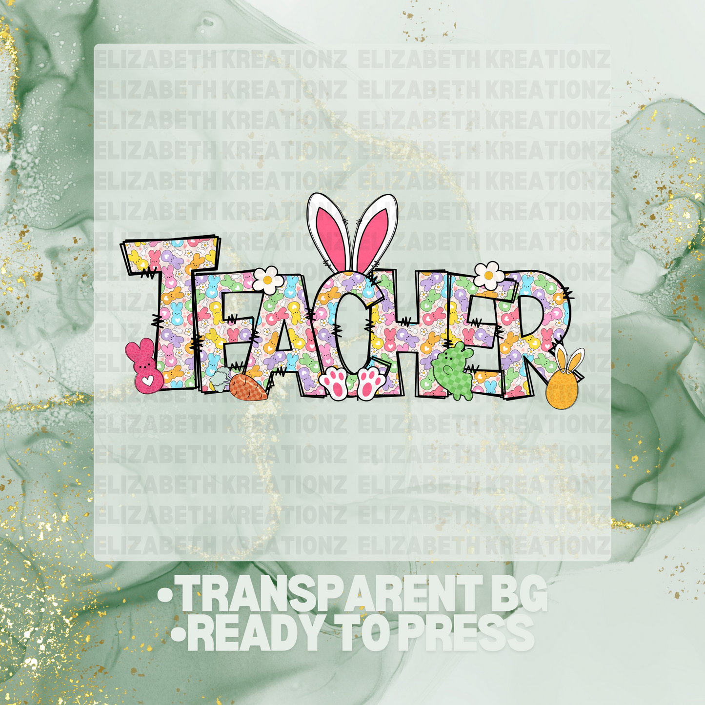 TEACHER BUNNY DTF TRANSFER