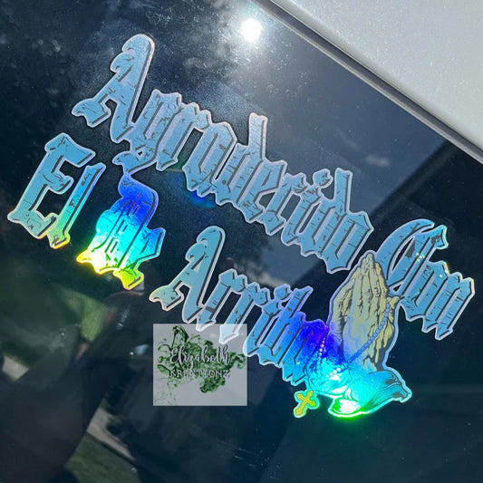 AGRADECIDO CON EL DE ARRIBA HOLOGRAPHIC CAR DECAL