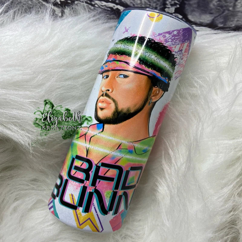 BAD BUNNY RETRO HOLOGRAPHIC TUMBLER