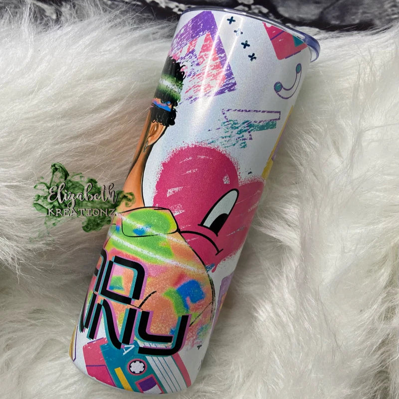 BAD BUNNY RETRO HOLOGRAPHIC TUMBLER