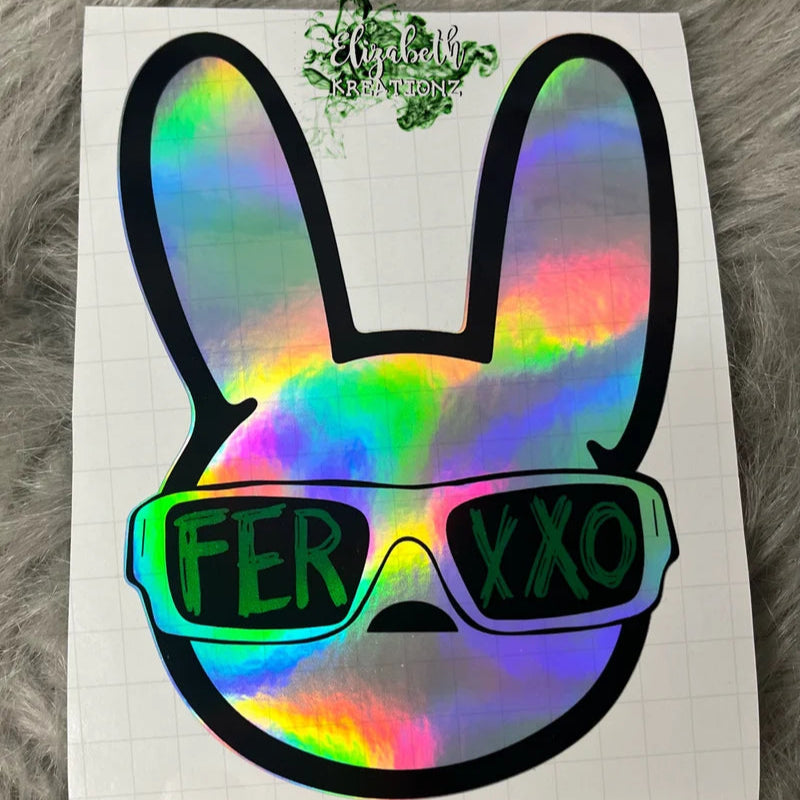 BAD BUNNY X FERXXO HOLOGRAPHIC CAR DECAL