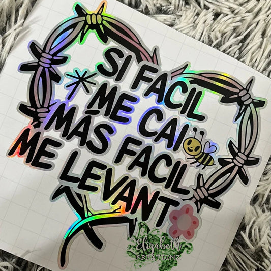 FACIL ME LEVANTO HOLOGRAPHIC CAR DECAL