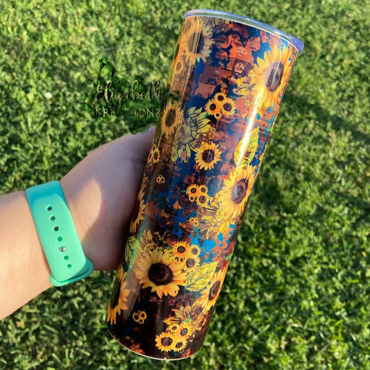 SUNFLOWER HOLOGRAPHIC TUMBLER