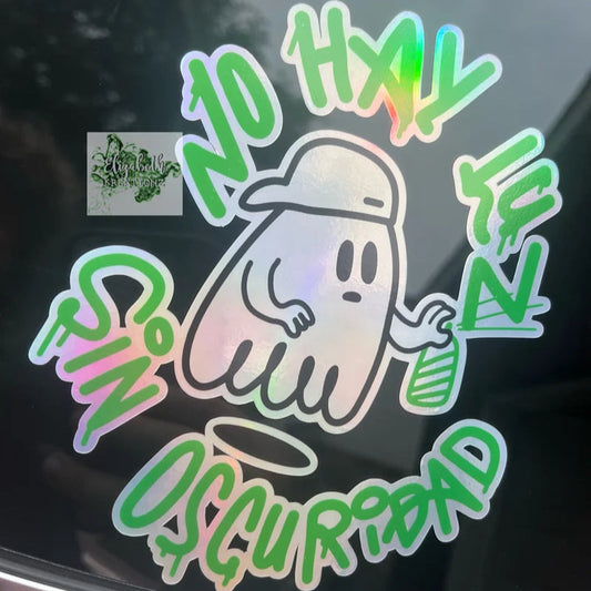 NO HAY LUZ SIN OSCURIDAD HOLOGRAPHIC CAR DECAL