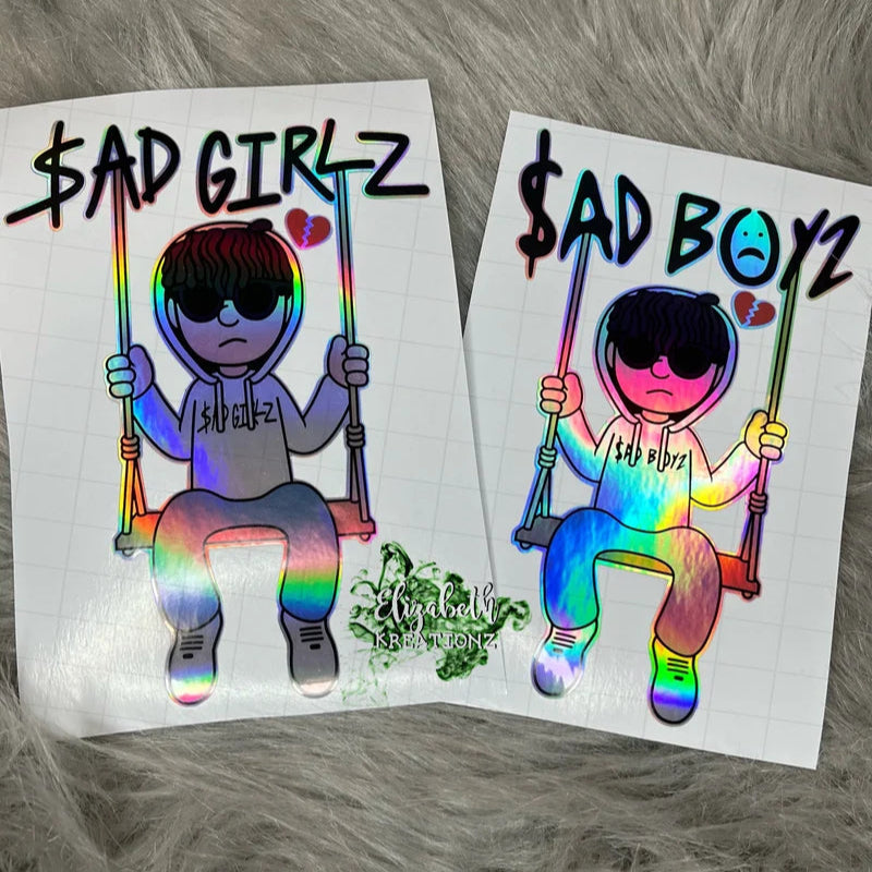 SAD BOYZ/GIRLZ HOLOGRAPHIC CAR DECAL